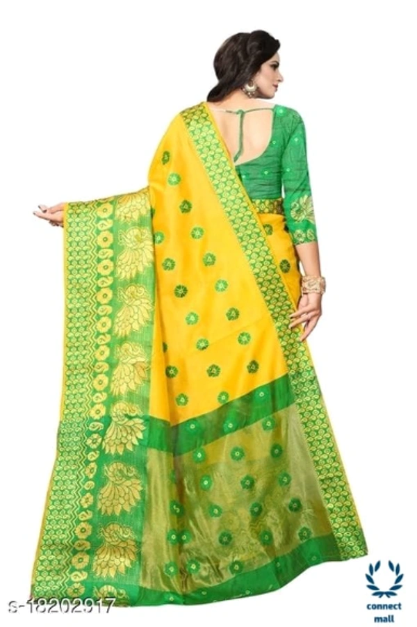COTTON BASED JACQUARD SAREES  - Saree Length Size-5.5m Blouse Length Size-0.8, Cotton silk, Zari Woves, pack of:1